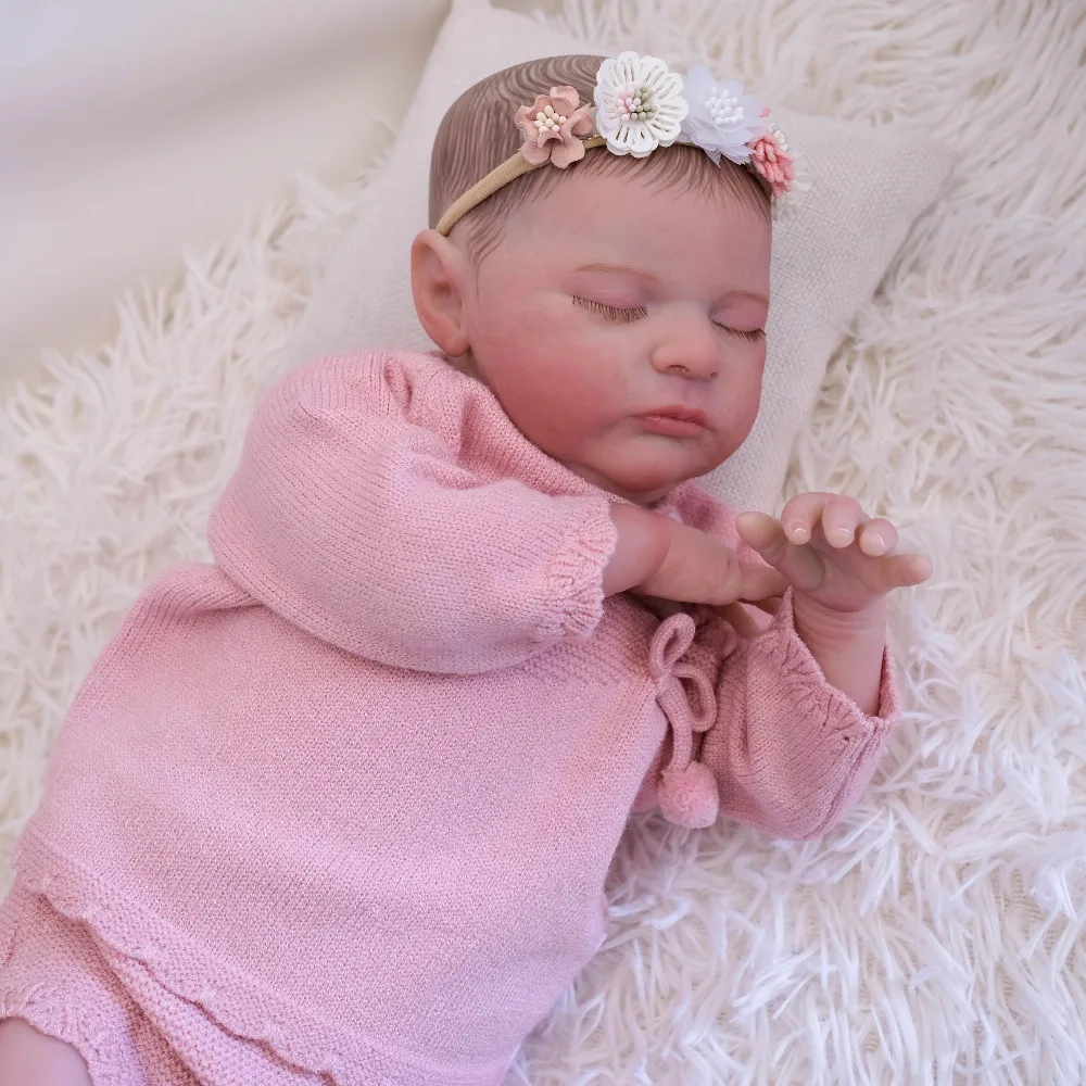 

20inch Reborn Laura Newborn Baby Doll Hand Detailed Painted Skin with Visible Veins Muñeca Reborn Bebe Dolls Complete Finished