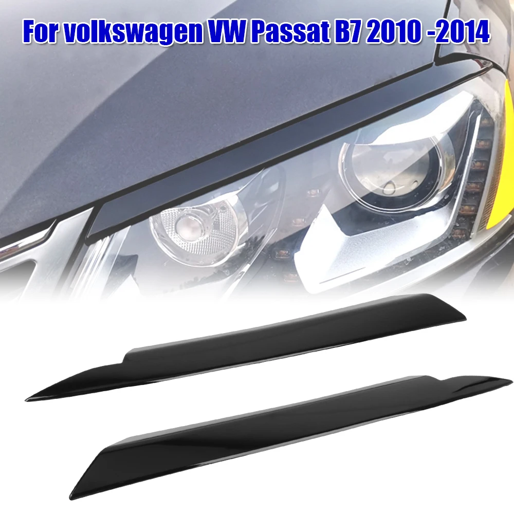 Scheinwerfer-Augenlid-Augenbrauen-Zierabdeckung für VW Jetta MK6 Sagitar  NCS 2010–2018 (glänzend schwarz)