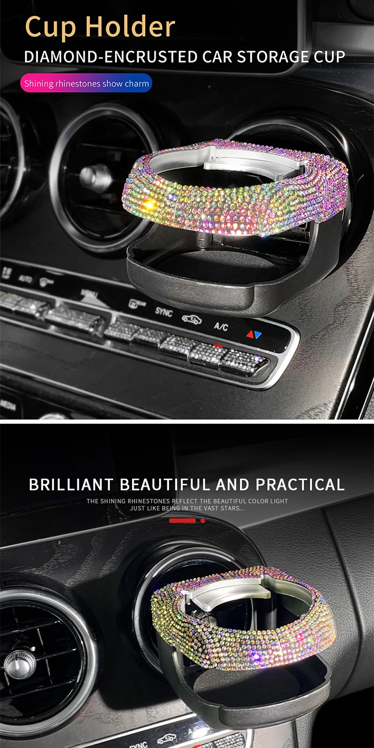 Strass Auto Tasse Halter Universal Kristall Diamant Getränke Halterung  Ständer Auto Outlet Air Vent Tasse Halter Rack Auto Zubehör - AliExpress