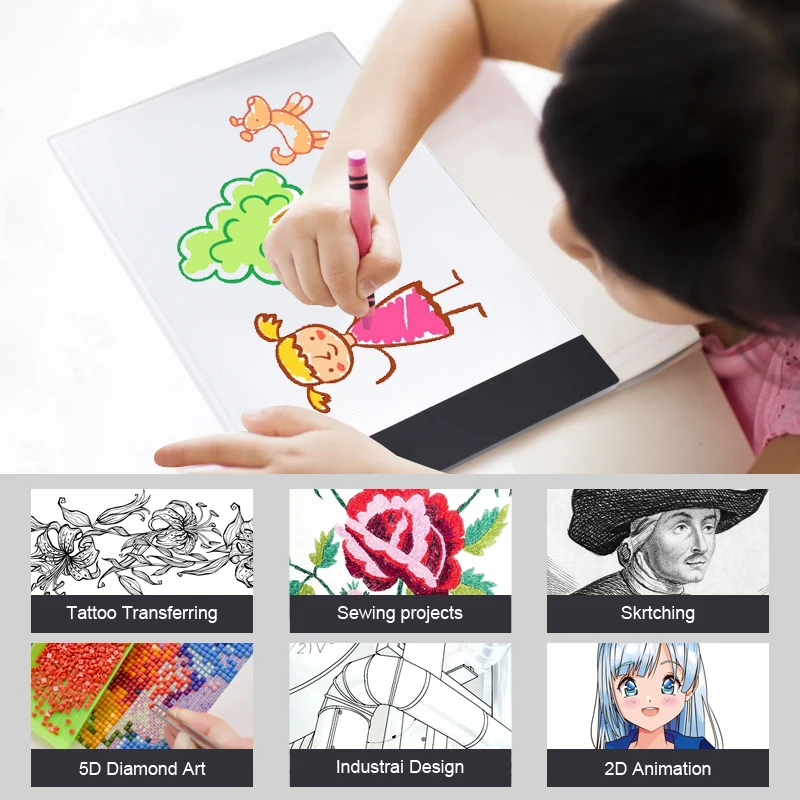 3 Level Dimmable Led Drawing Copy Pad Board Kids Tablet Sketching Practice Painting Educational Toys Creativity for Children