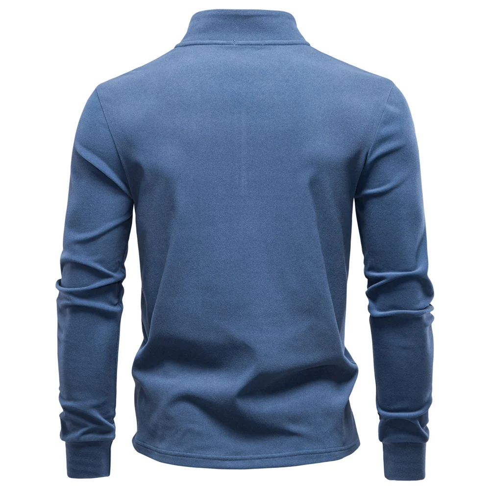 AIOPESON New Men Solid Color Zipper Soft Shell Sweatshirt Long Sleeve Breathable Warm Pullover Casual Streetwear Jacket
