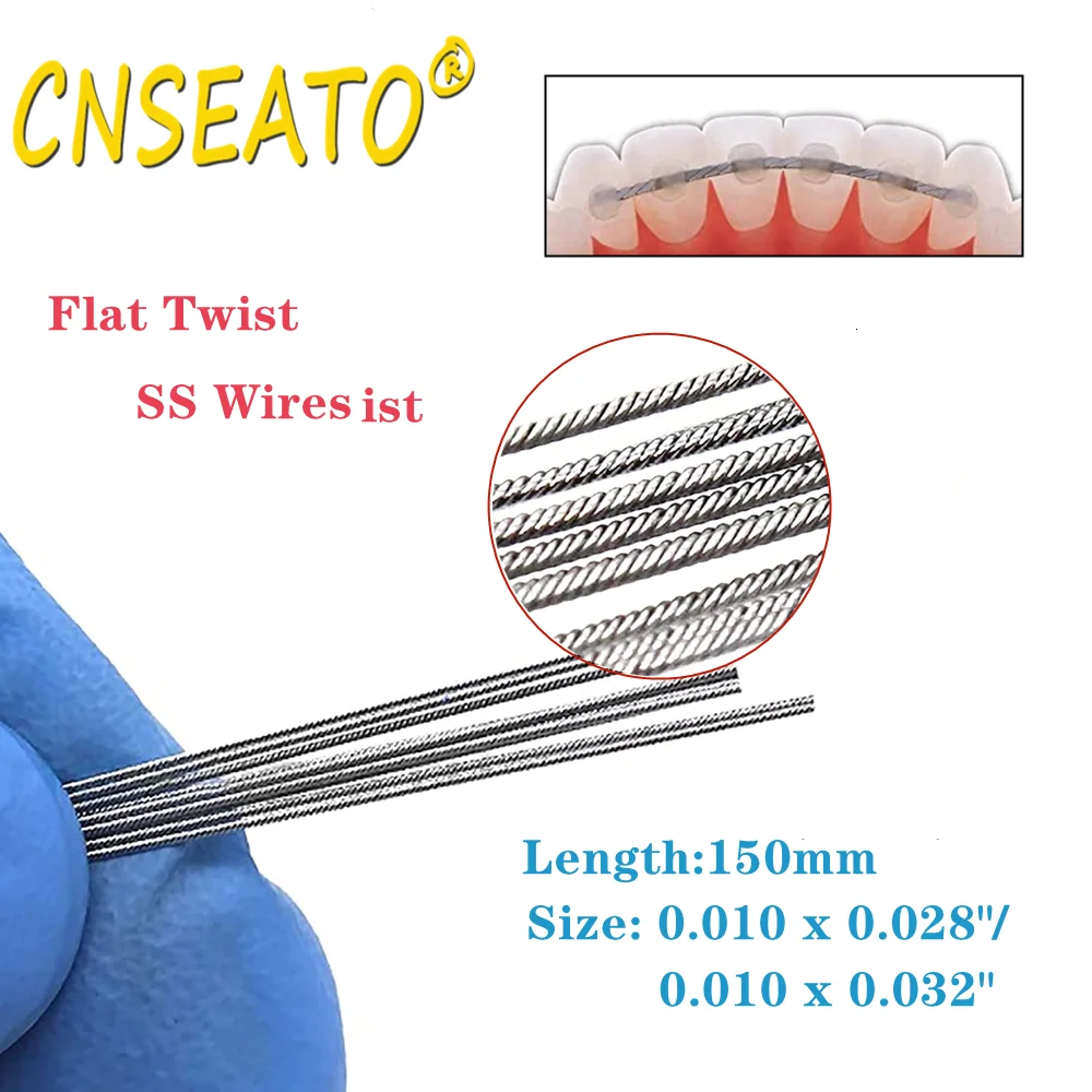 

10Pcs Dental Lingual Retainer Wire Stainless Steel Flat Plate Orthodontic Twist Archwire Coaxial Super Elastic Dentist Materials