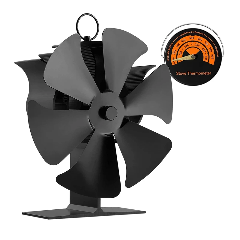 6 Blades Heat Powered Stove Fan Fireplace Fan Heat Powered Fan For