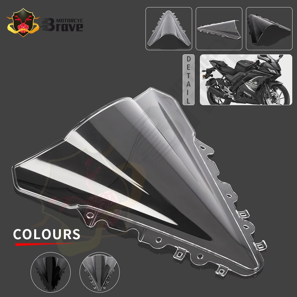 

For Yamaha YZF R15 R 15 YZFR15 2014 2015 2016 Black Clear Motorcycle Double Bubble Windshield Windscreen Wind Shield Screen