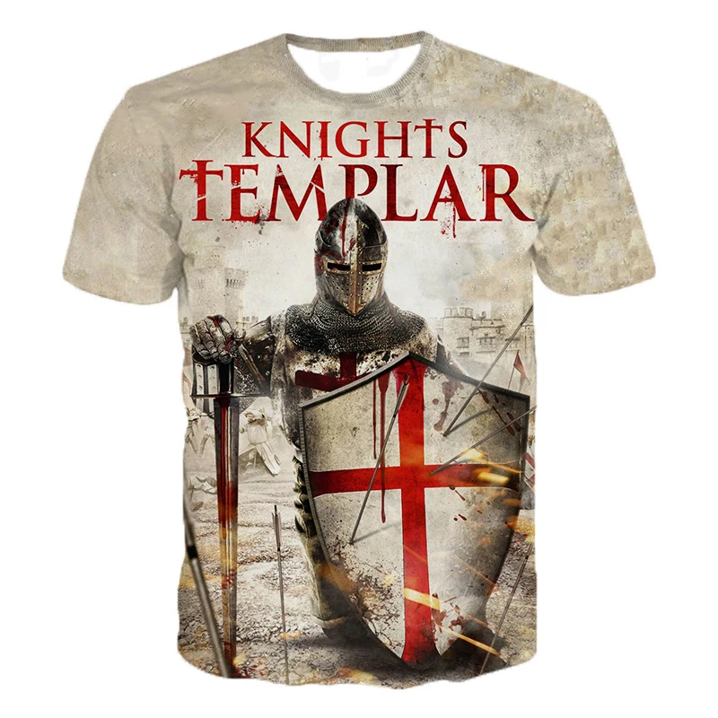 

Knights Templar 3d Print T Shirt Knights Templar Fashion Casual Women's T-shirts Men Hip Hop Harajuku Streetwear T Shirt Tops