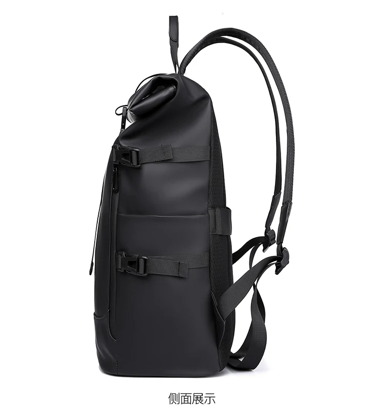Wasserdichter Roll-Top-Outdoor-Rucksack, langlebiger, modischer, lässiger Rucksack für den täglichen Gebrauch beim Wandern, Reisen – Detail 19