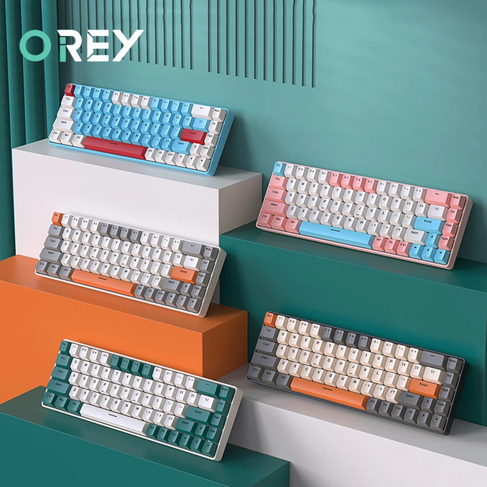 

Gaming Mechanical Keyboard Blue Red Switch USB RGB/Mix Backlit Wired Keyboard 68 Keys Anti-ghosting For Laptop PC Gamer Computer