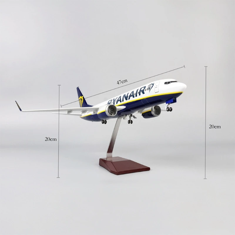 47CM Scale B737 Ryanair Airplane Model plane Toy Flying 737-8