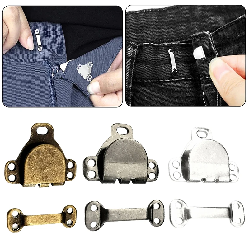 Metal Buckle Hook Trousers Hook Suit Pants Button Skirt Trousers Button Hanger Buckle Fittings Garment Hooks 10set garment hooks,garment sewing accessories