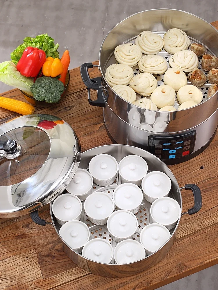 Sanmsie42cm Electric Steamer Steamer Multi-layer Stainless Steel  Food Warmer 3