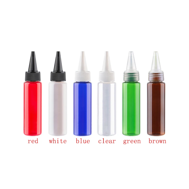 

100pcs 30ml Empty Colored Cosmetic Lotion Plastic Bottles With Twist Top Cap E Liquid Packaging Container Shampoo Bottles Trip