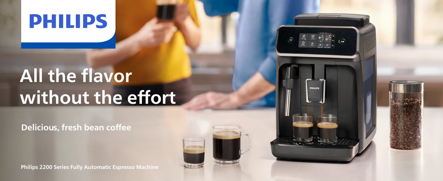 Description Picture 2 of item2200 Series Fully Automatic Espresso Machine, Classic Milk Frother, 2 Coffee Varieties, Intuitive Touch Display, 100% Ce