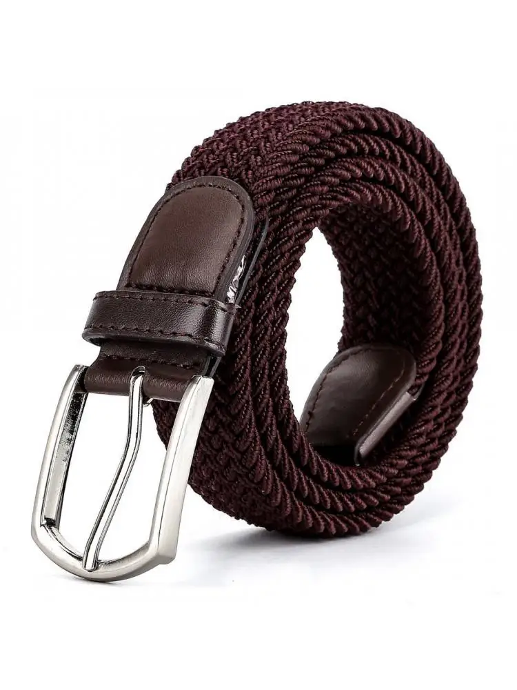 White Design New Men Stretch Woven Belt Casual Ladies Canvas