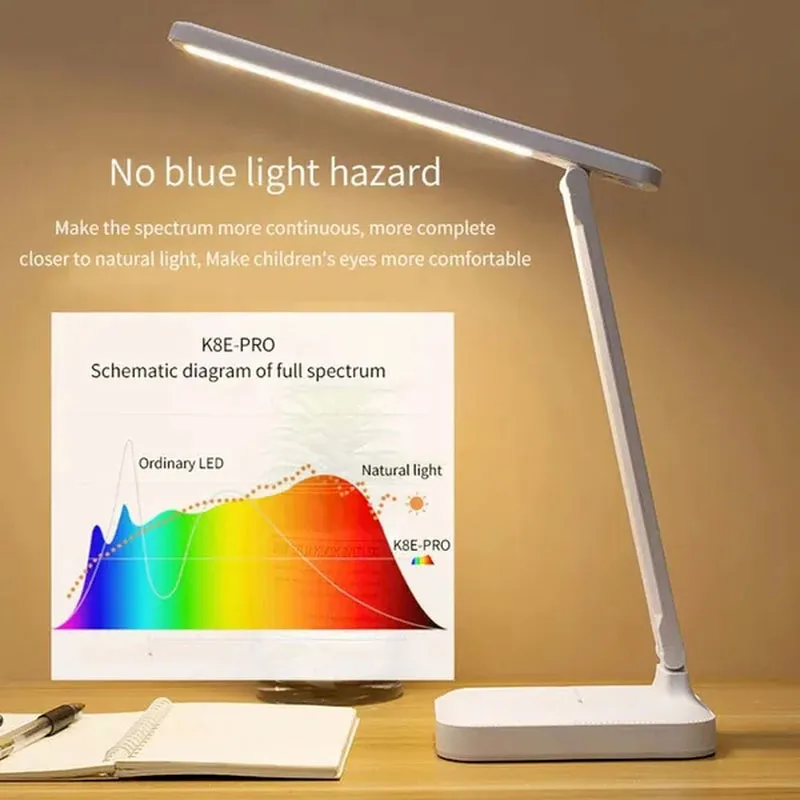 Folding Table Lamp 3 Color Dimmable Touch LED 360&deg; Flexible USB Rechargeable