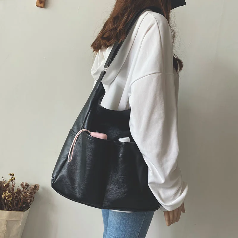 Artificial Leather High Capacity Handbag Messenger Shoulder Purse Crossbody Bag