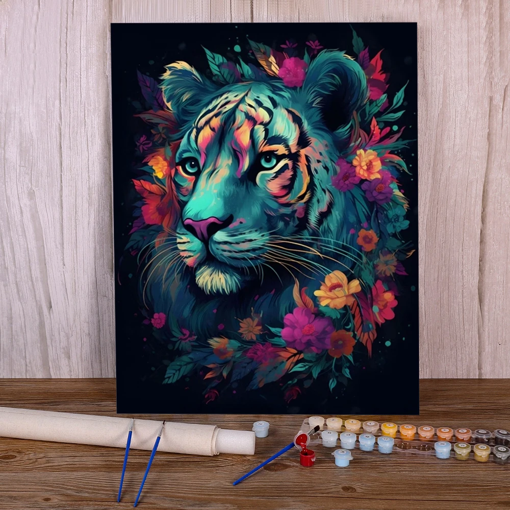 Lxmsja Caballo Pintar Por Numeros Adultos Con Marco, Con Caballete De Madera, DIY Cuadros Para Pintar Por Números Caballo, Animal Pintura Acrilica Lienzos Manualidades Decoracion Hogar Pared 20x30cm