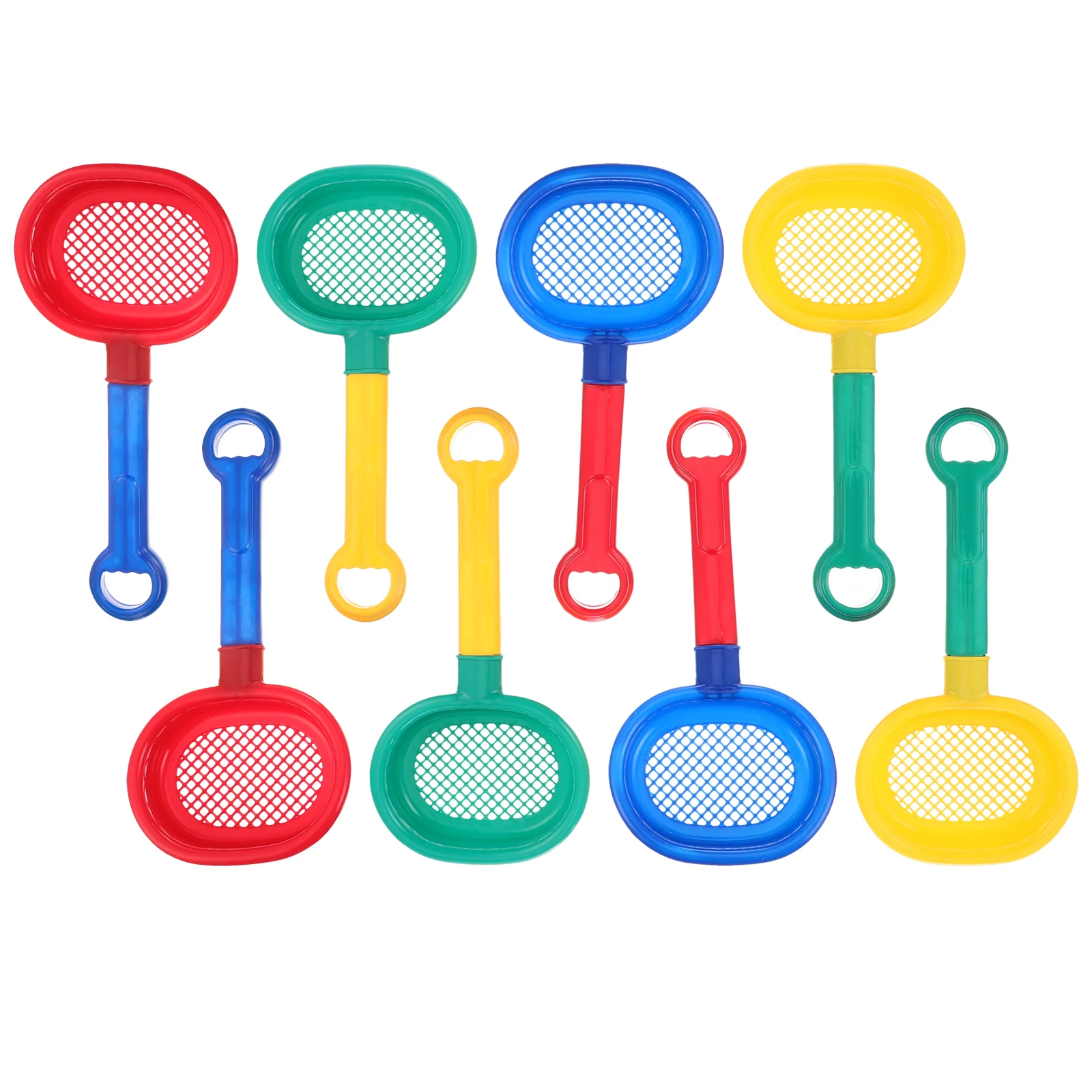 

8pcs Beach Sand Sifter Shovels Plastic Sieves with Long Handle Kids Bath Toys