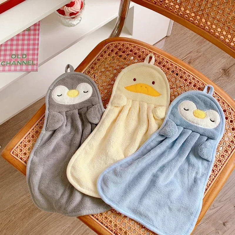 Towel Bath Towels Sauna Cute Hand Duck Penguin Families Kitchen Microfiber Bathroom Suitable Wipes Soft Absorbent for Bathrobe