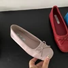 CNMR 2025 Elegant Bow Knot Ballerina Woman Flat Round Toe Comfortable Comfortable Ladies Leather Loafers Single Shoes 5
