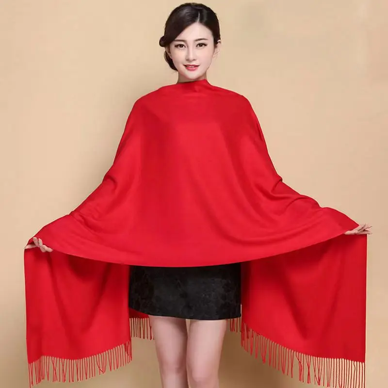 

New Scarf Women's Solid Color Scarf Winter Imitation Cashmere Scarf Annual Conference Scarf Thickened Warm Scarf Rectangle Shawl