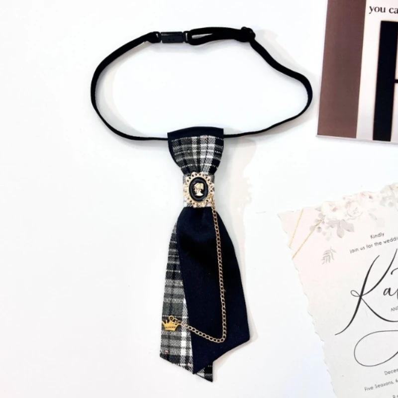 Retro handgemachte Stoff Fliege Kristall Quaste College Stil Hemd Krawatten für Frauen und Männer Hochzeit Party Krawatte Zubehör – Detail 1