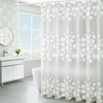 Tenda divisoria traslucida per griglia da bagno Tenda da doccia PEVA Anti-muffa e design multicolore impermeabile 1