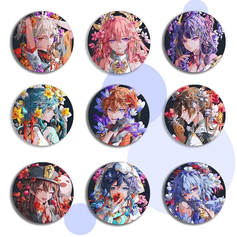 

Anime Genshin Impact Sangonomiya Kokomi Ningguang Badge Pins Cartoon Brooch luciite Cosplay Collection dull polish Series Gift