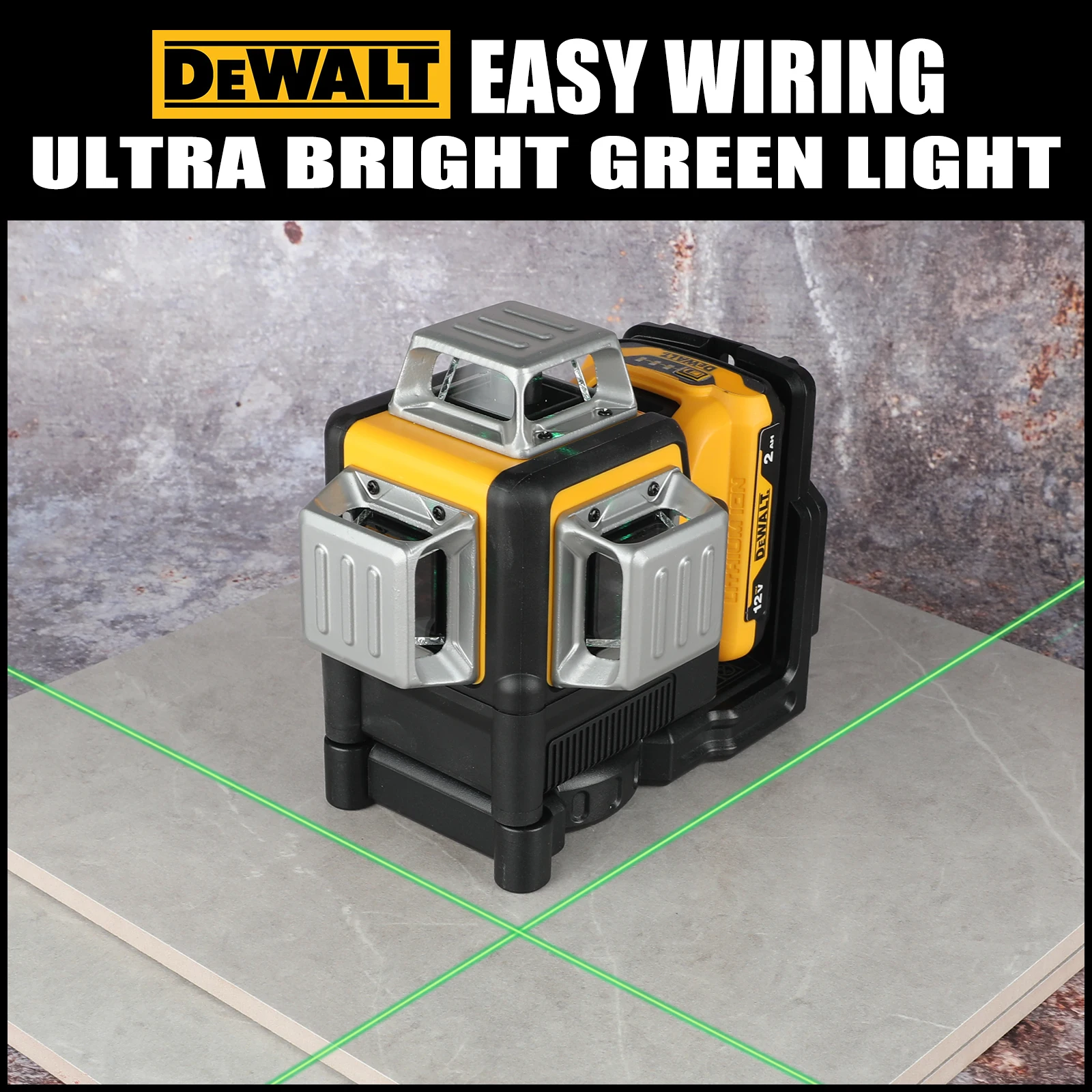 NEWDEWALT DW089LG 12 lines Laser Level 360 Self-Leveling Laser Level Horizontal And Vertical 12V Battery Tool Cross Line 2