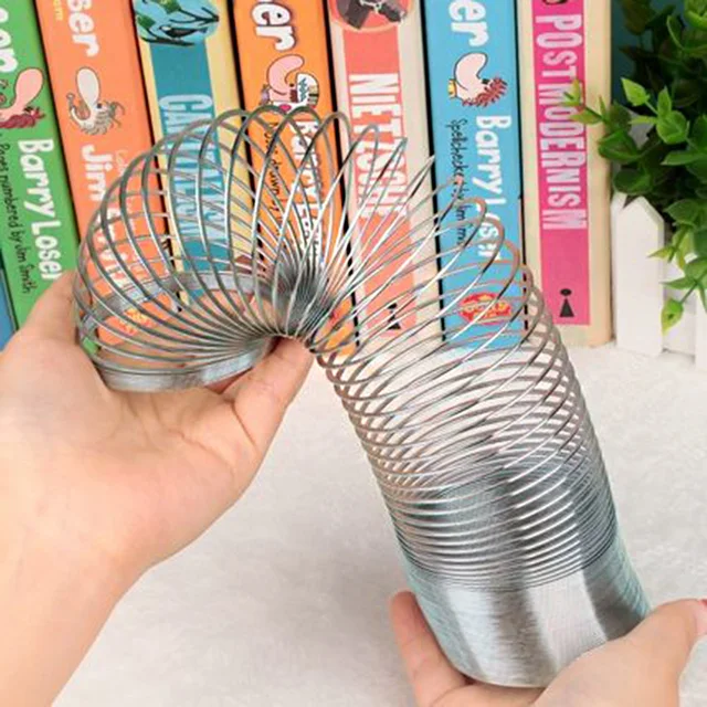 Metal Slinky Walking Spring Toy Silver Coil Spring Toys For Party Favors Gifts Stress Relief For Kids & Adults