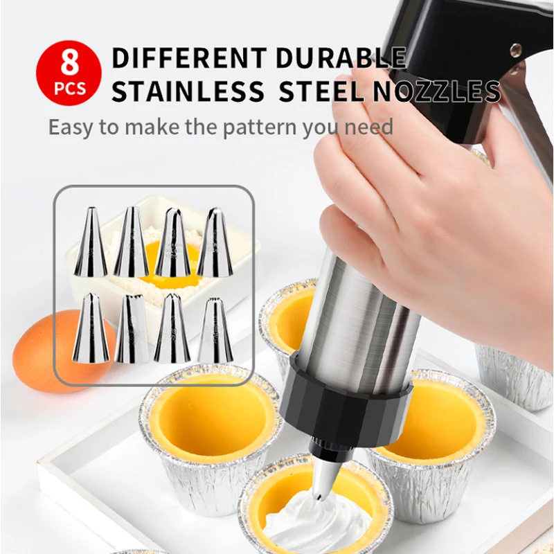 13pcs DIY Manual Cookie Mold Gun Cookie Press Kit Machine Gun Decorating Squeezing Machine Making Churros Device Baking Tool baking supplies