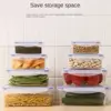 Sealed Rectangular Refrigerator Storage Box with Lid Plastic Trasparent Crisper Food Containers Stackable Microw 1