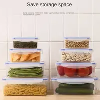 Sealed Rectangular Refrigerator Storage Box with Lid Plastic Trasparent Crisper Food Containers Stackable Microw 1