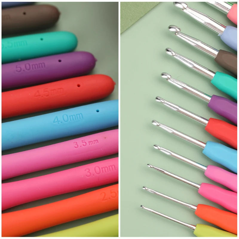 76Pcs crochet kit Crochet Hooks Set Ergonomic Handle Knitting Needles Big Eye Blunt Needles Plastic Sewing Stitch Markers