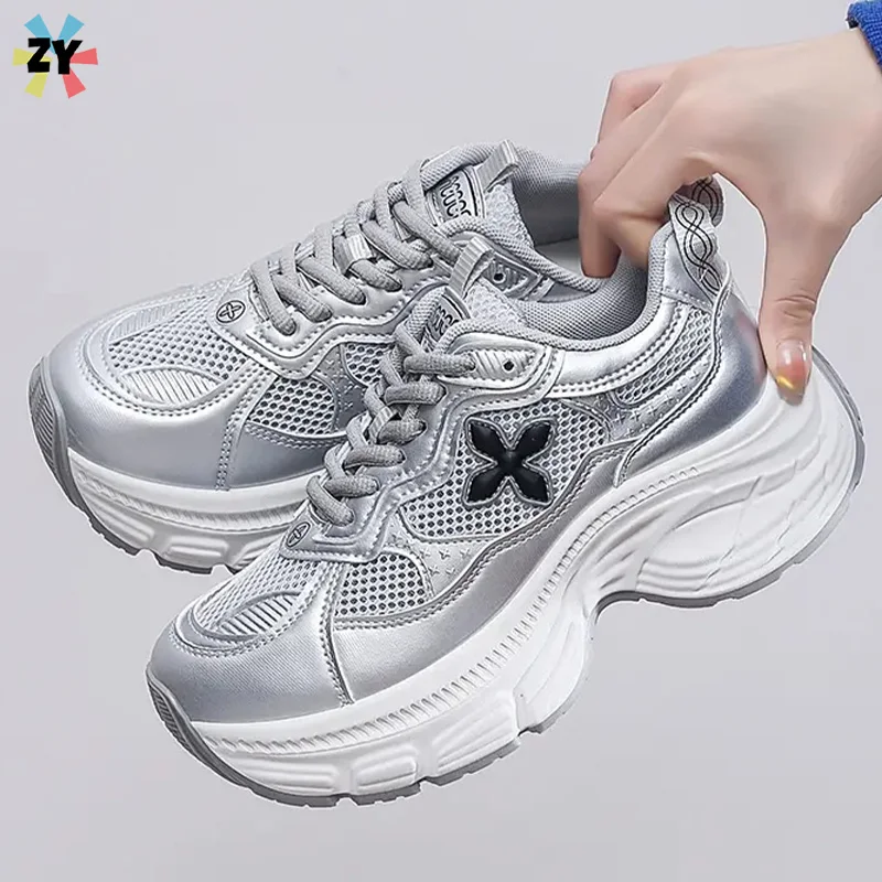 

Daddy shoes women spring new fashion Korean version thick sole breathable student sports shoe casual Breathable shoes women shoe