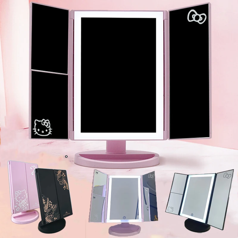 

Kt Kawaii Sanrio Hello Kitty Anime Figure Desktop Vanity Mirror 2/3X Princess Make Up Touch Up Makeup Makeups Vanity Mirror Gift