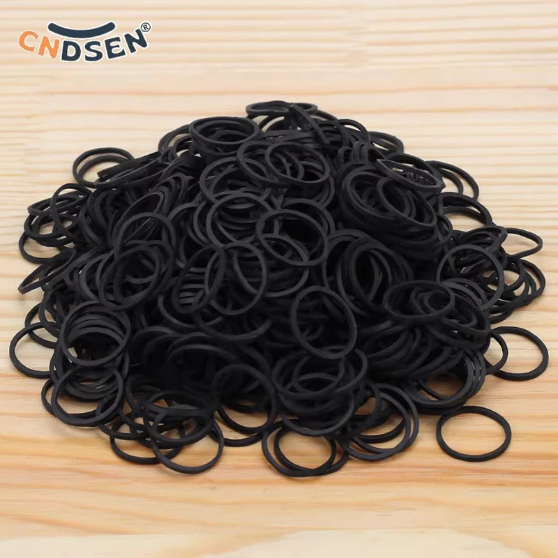 100-500Pcs Black Rubber Band Elastic Bands Office School Home Strong Elastic Rings