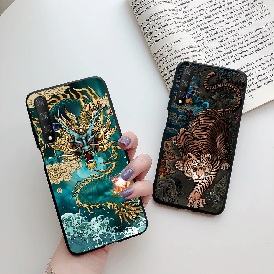 Cute Cat Cartoon Painted Phone Case with Soft Bumper
