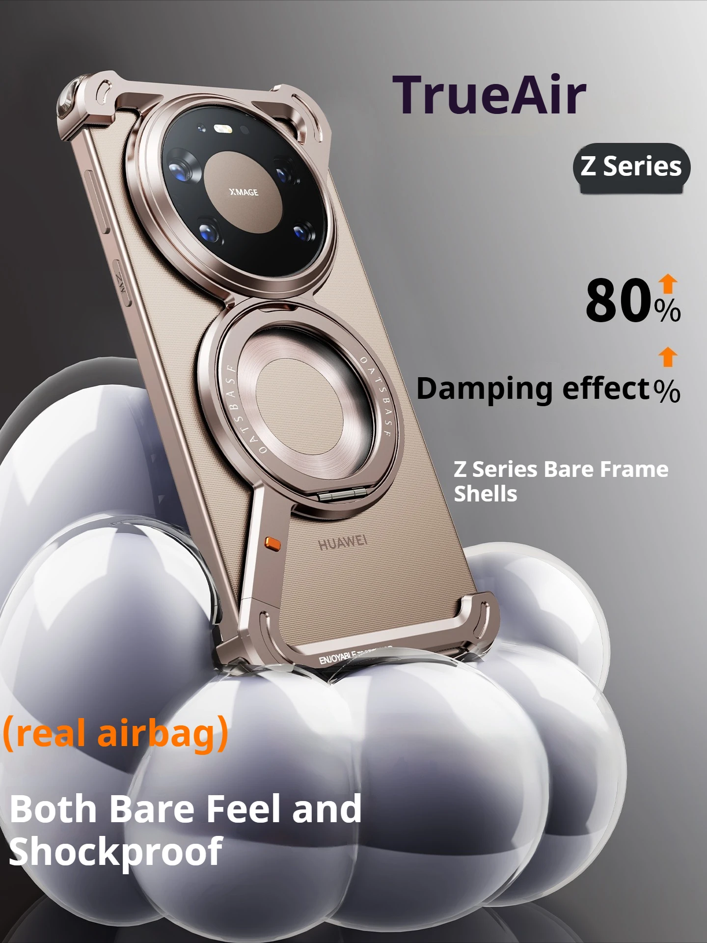 Eary Metal Phone Case with 360° Rotating Magnetic Kickstand and Shockproof Protection