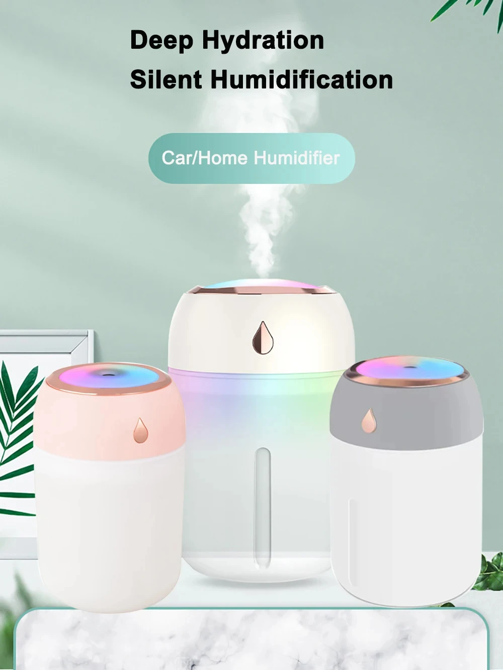 Description Picture 2 of itemPortable Air Humidifier Mini USB Aroma Diffuser With Cool LED Light Mist For Bedroom Home Car Plants Purifier Humificador 330ml