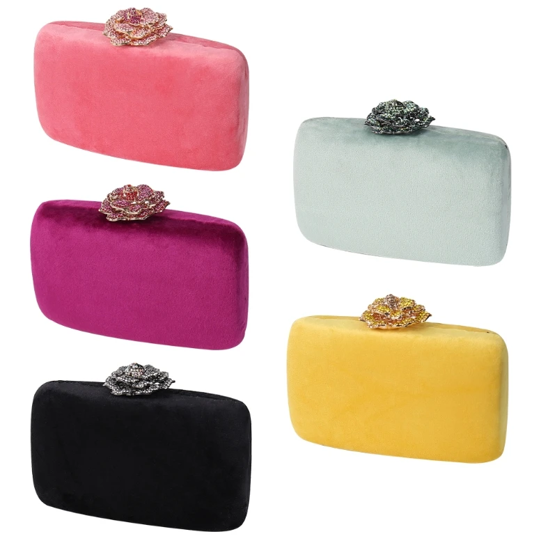 

Women Handbag Evening Party Bridal Clutch Flower Lock Bag Prom Wedding Wallet