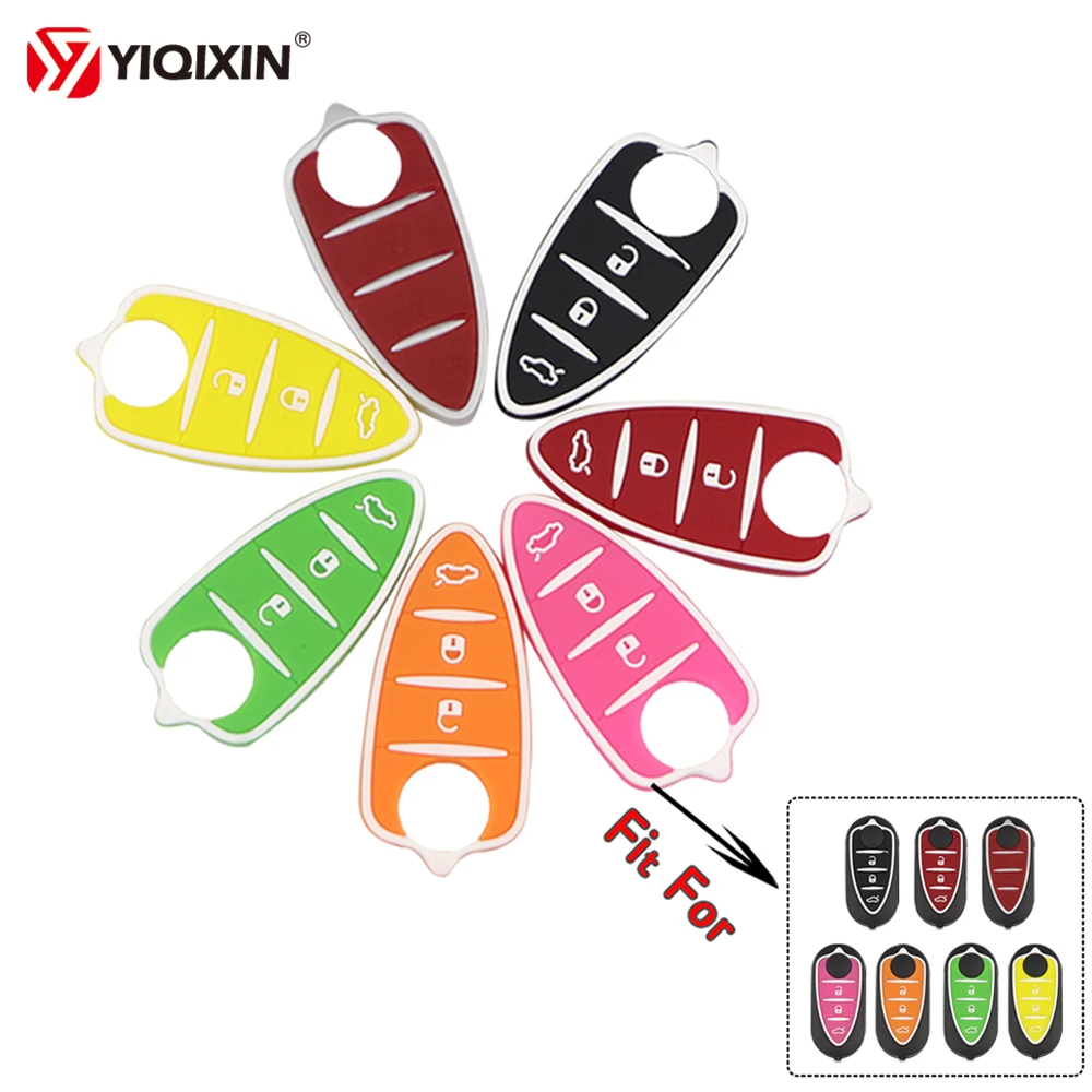 Yiqixin 3 Pulsanti Per Alfa Romeo Mito Giulietta 159 Gta Sostituzione Red Flip Remote Auto Key Pad Chiave In Gomma Siliconica