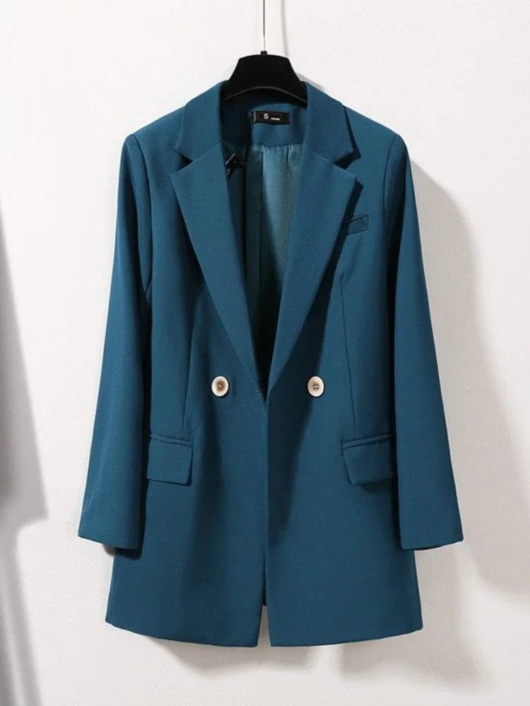 Blazer Dress Women Double-breasted Coat V-neck Printing Skirt Suit Dress Business Elegance Office Blazer Sets Clothes for Women