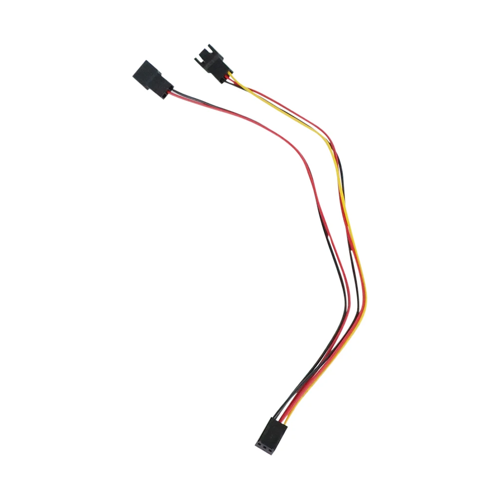 3 Pin 2 in 1 Wire Female to 2 Male Terminal Y Cable Splitter Power Supply Extension Cable for PC Fan cooling CPU GPU Cooler