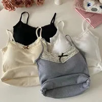 Crop Top en Dentelle pour Femme, Tricot en Y, Crop Top, Sexy, Slim, Doux, Dos aux 1