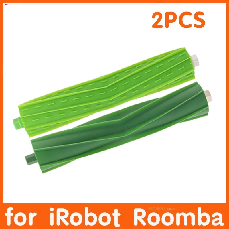 Dual Multi-Surface Rubber Roller Brushes Replacement for Robot Vacuum Cleaners