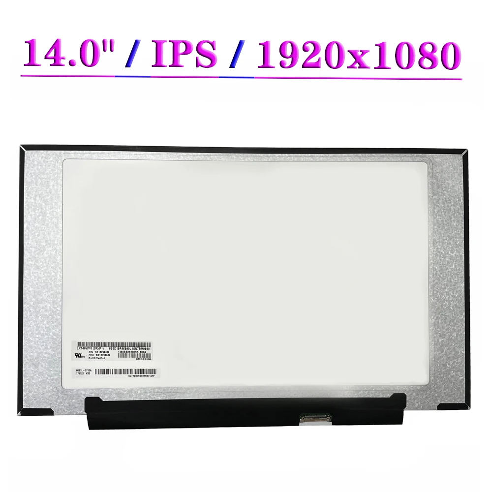 

14.0" Laptop LCD Screen LP140WF8-SPP1 Fit LP140WF8-SPQ1 LP140WF8-SPQ8 LP140WF8-SPQ9 IPS 1920x1080 Display Panel EDP 30Pins