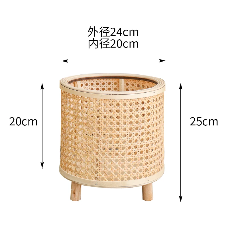 Nordic Plant Stand Handmade Rattan Weaving Flowers rack Living Room Floor Flower Stand Balcony Green Plants indoor gardening