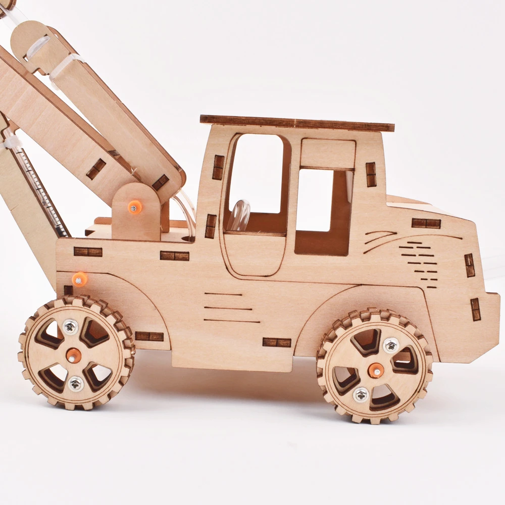 Hydraulic Loader 3D Wooden Puzzle Bulldozer Construction Car Toys Truck Shovel Loader 2CH  For Model Building Kits for Kids 4