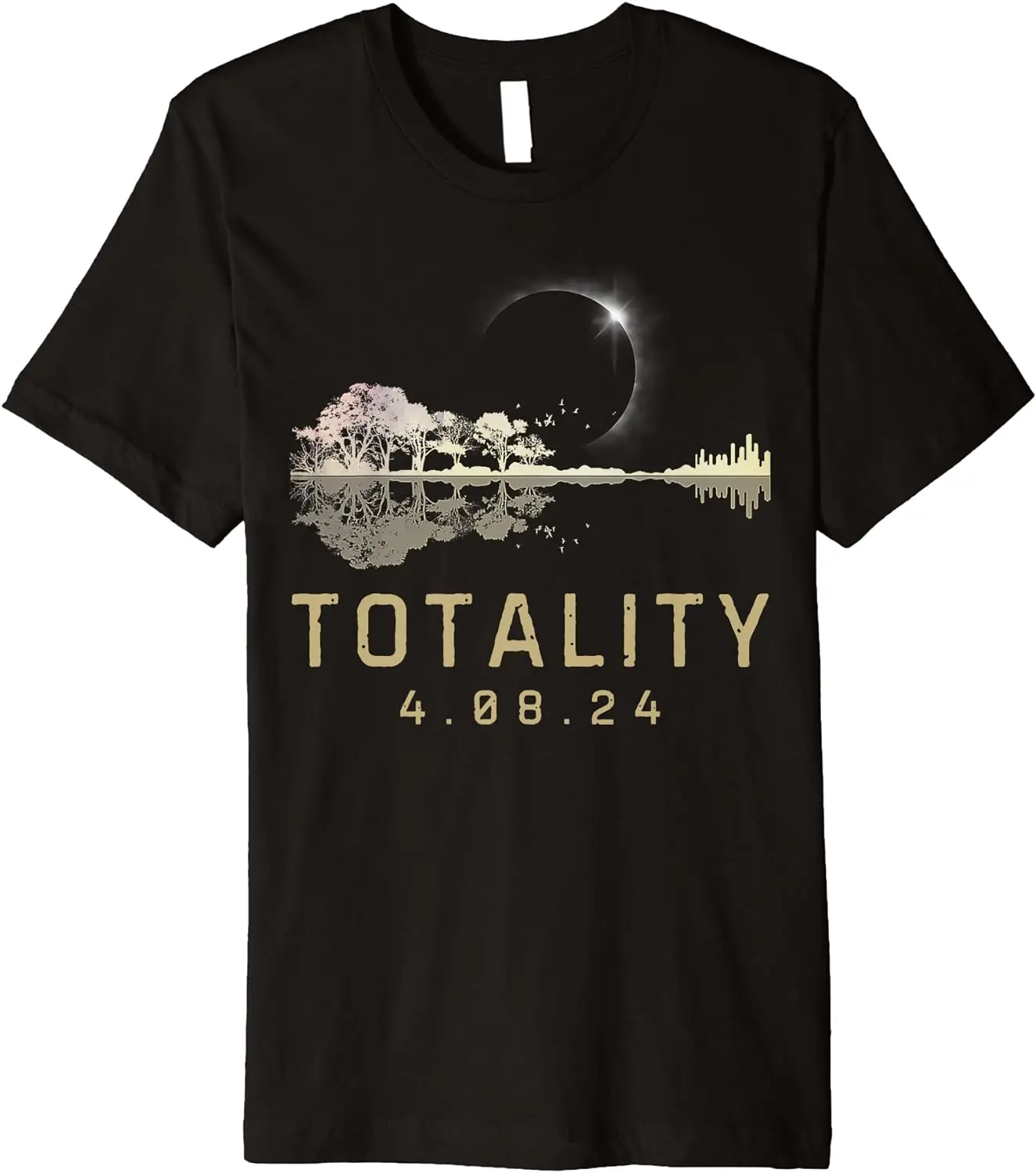 

America Guitar Totality 04 08 24 Total Solar Eclipse 2024 Premium T-Shirt