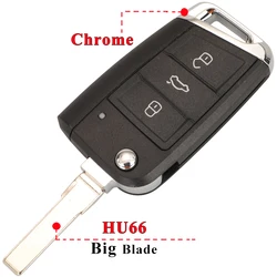 Premium Jingyuqin Remote Flip Car Key Shell Case (Hu66 Chrome sail)
